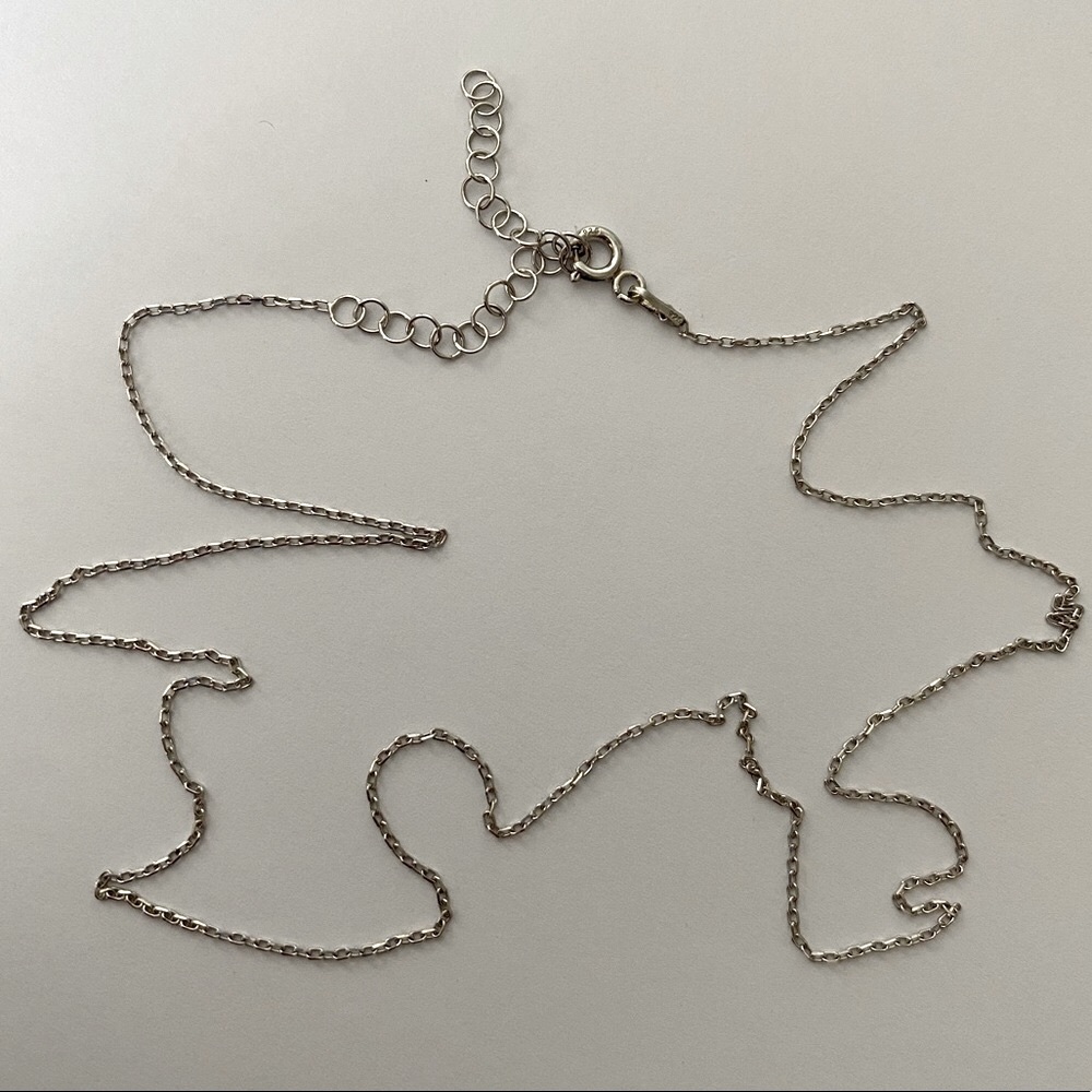 925 silver 1mm thick chain necklace 18+2 inches